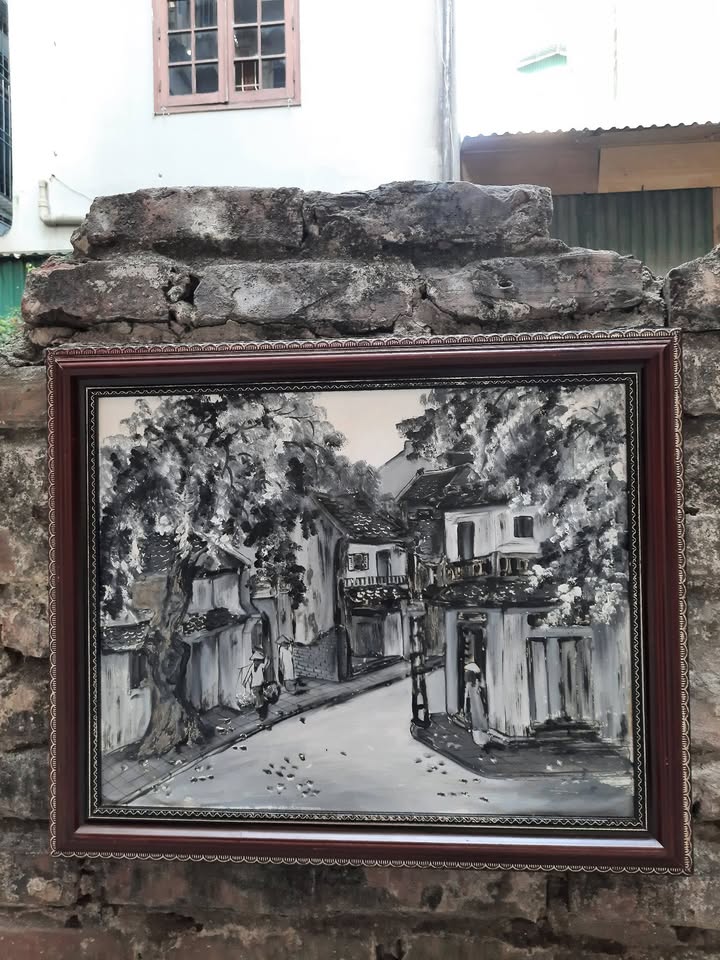 Tranh Phố Cổ Đen Trắng Hoài Cổ — original_uncropped