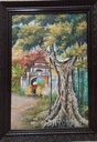 Tranh sơn dầu cây đa cổng làng Việt Nam