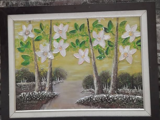 Tranh hoa trắng thanh khiết