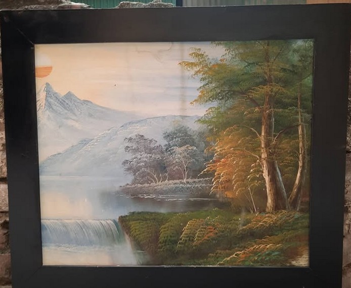 Tranh phong cảnh thiên nhiên thác nước hùng vĩ